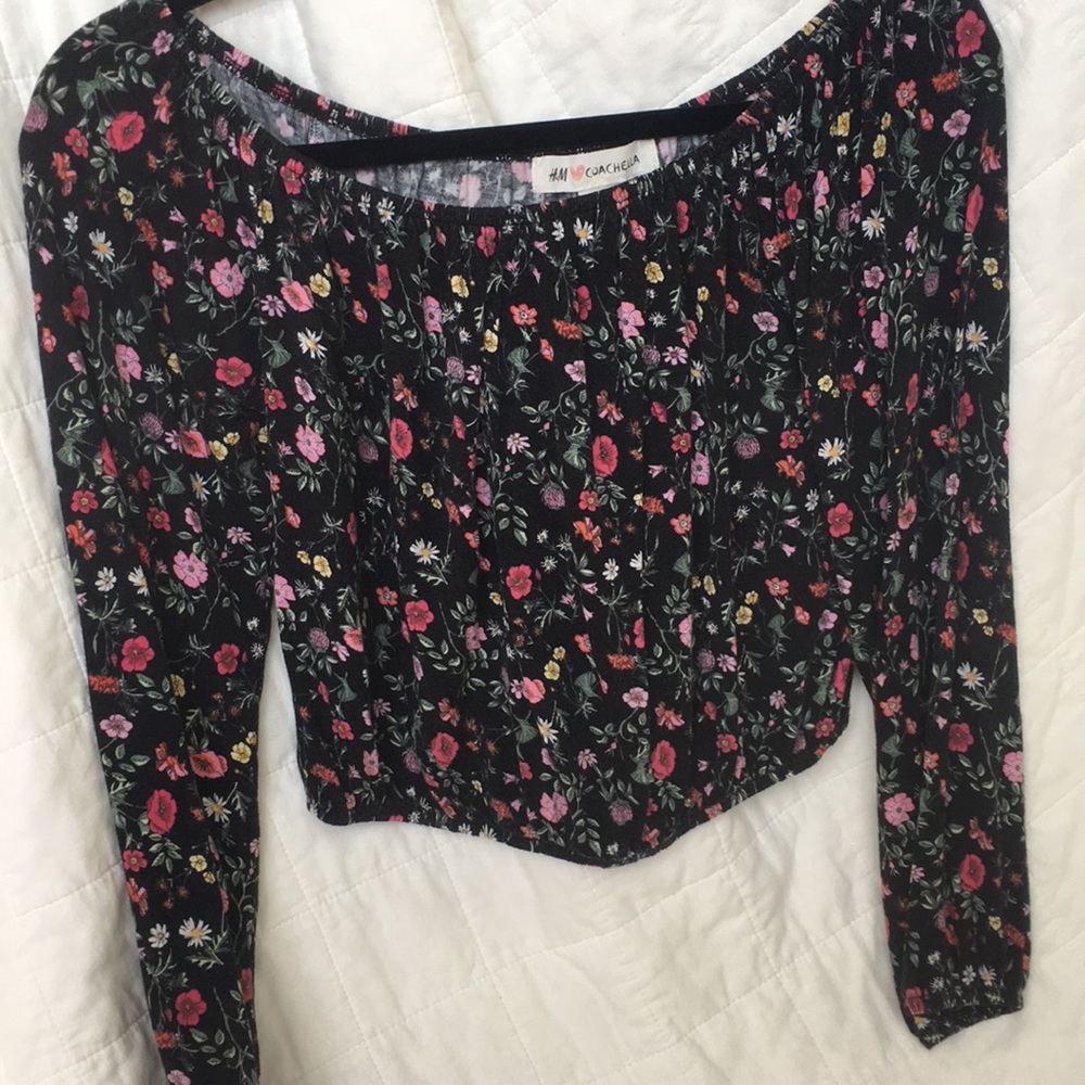 H&M COACHELLA floral crop top